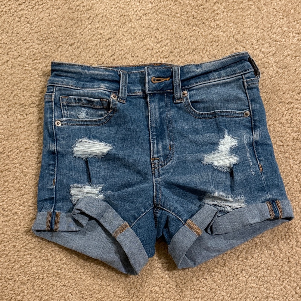 Aeropostale Blue Distressed Jean Shorts